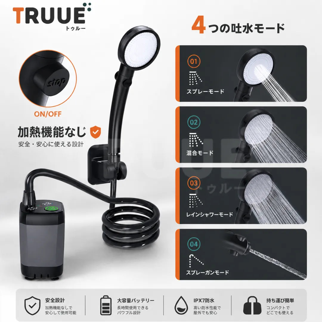 どこでも水が使える。LED温度表示付きコードレス携帯ウォーターシステム